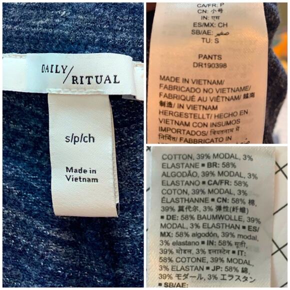 Daily Ritual Women's Jogger Pants Blue Space Dye Casual Athleisure Size Small - Picture 7 of 8